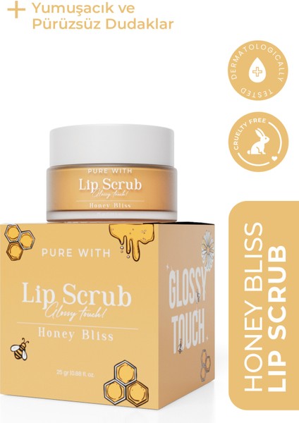 Glossy Touch Lip Scrub Bal Aromalı Nemlendirici ve Besleyici Dudak Peelingi 25 Gr