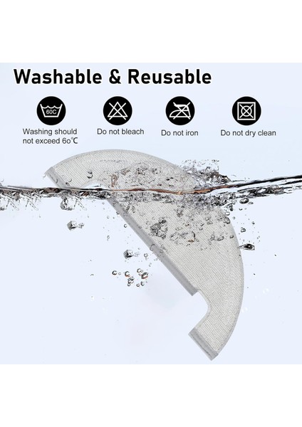 Dreame D10 PLUS,D10S PLUS,L10 PLUS,Z10 Pro Uyumlu Mop Paspas Yedek Seti-3 Adet