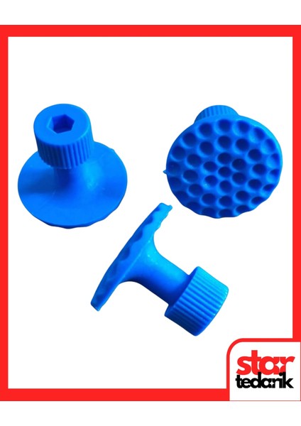 Pdr Boyasız Göçük Düzeltme Plastiği Bombeli Yuvarlak Mavi Çap 27Mm 10 Adet