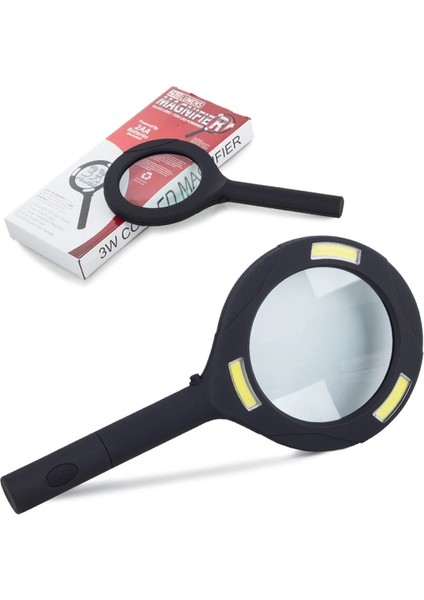 -3 Ledli Işıklı El Büyüteci 250 Lümen Beyaz Işık Büyüteç 3x Zoom Tamirci Büyüteç WT-374
