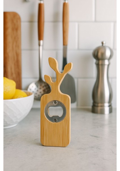 Geyikli Bambu Şişe Açacağı