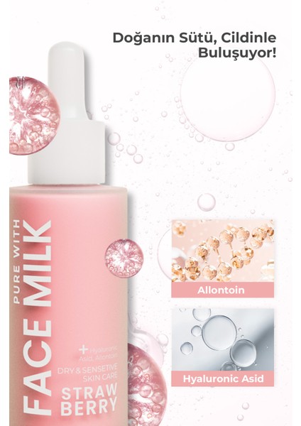 Çilek Özlü Kuru ve Hassas Ciltler İçin Yoğun Nemlendirici Yüz Sütü 150 ml (Hyaluronic Asit, Allontoin) fiyatları