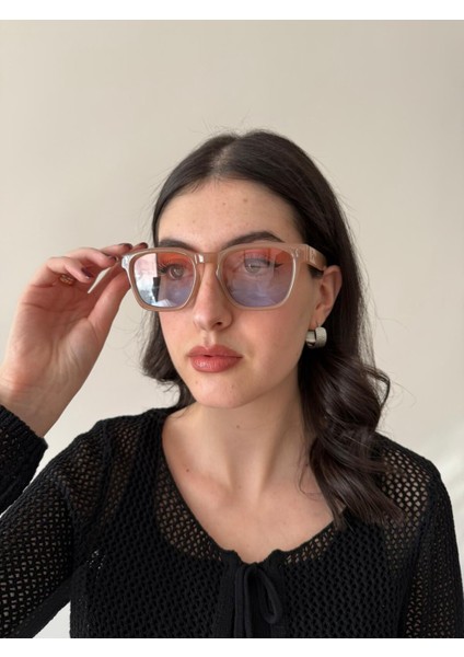 Pembe Mavi Cam Egzotik Güneş Gözlüğü