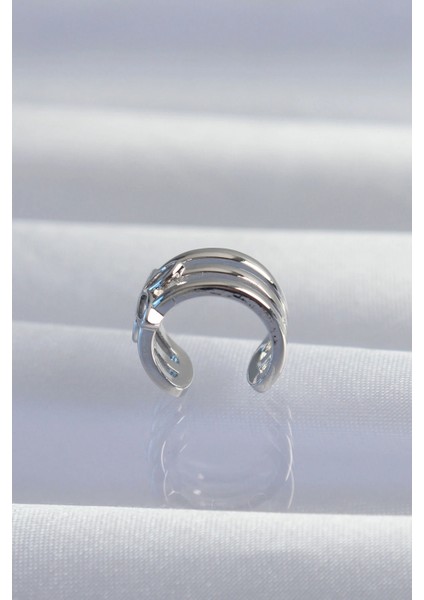 Pirinç Gümüş Renk Yonca Earcuff Küpe - TJ-BKP9330 fiyatları