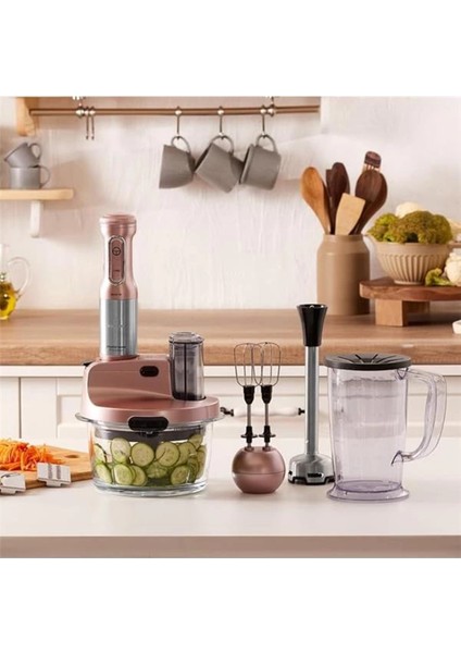 2500W Uzun Blender, 6 Bıçaklı Ayaklı Cam Mutfak Robotu, Rosegold Renk indirimleri