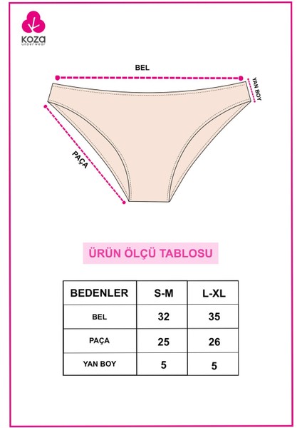 Kadın 7'li Desenli Pamuklu Likralı Külot