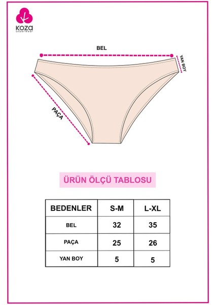 Kadın 7'li Desenli Pamuklu Likralı Külot