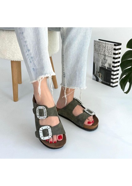 Nool Yeşil Nubuk Terlik fırsatları