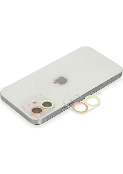 Bfs iPhone 11 Renkli Kamera Lens Koruma Cam - Sarı-Turuncu