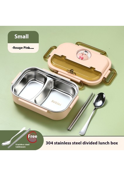 Karikatür Kare Öğrenci Paslanmaz Çelik Yalıtımlı Beslenme Çantası (Yurt Dışından)