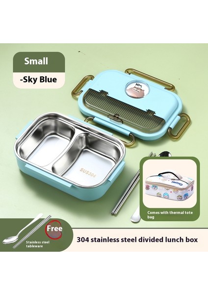 Karikatür Kare Öğrenci Paslanmaz Çelik Yalıtımlı Beslenme Çantası (Yurt Dışından)