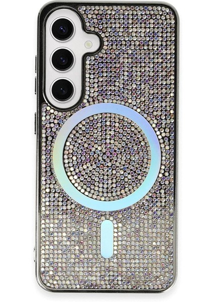 Bfs Samsung Galaxy S24 Kılıf Diamond Magsafe Kapak - Rainbow