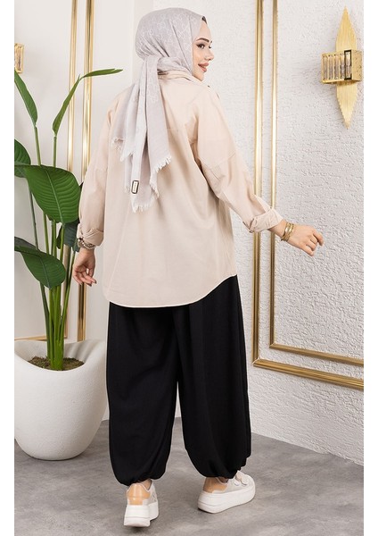 Beli Lastikli Şalvar Pantolon 0001-01 Siyah fırsatları