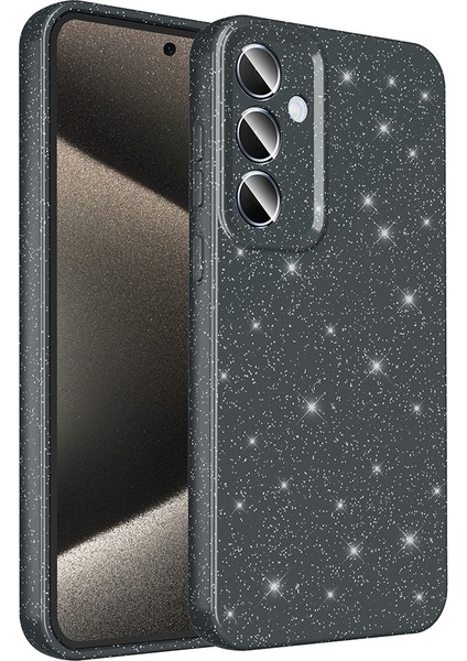 Galaxy A15 Kılıf Kamera Korumalı Simli Lüks Zore Koton Kapak - Gri