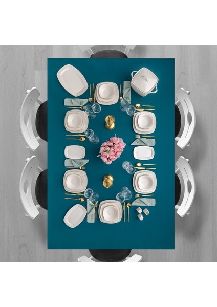 Bone Yeni Nilüfer 60 Parça 12 Kişilik Yemek Takımı Yarım Kare modelleri
