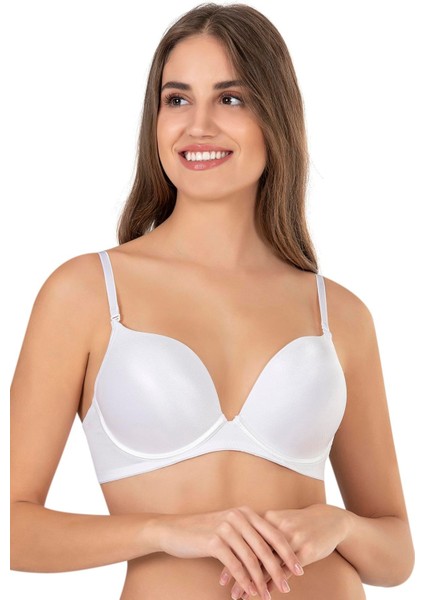 7033B Destekli-Balenli Micro Kaplı Sihirli Beyaz Sütyen