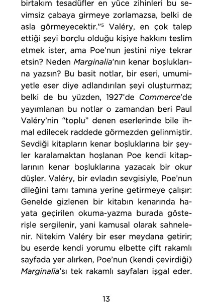 Poe'nun Marginalia'sından Bazı Fragmanlar - Paul Valery