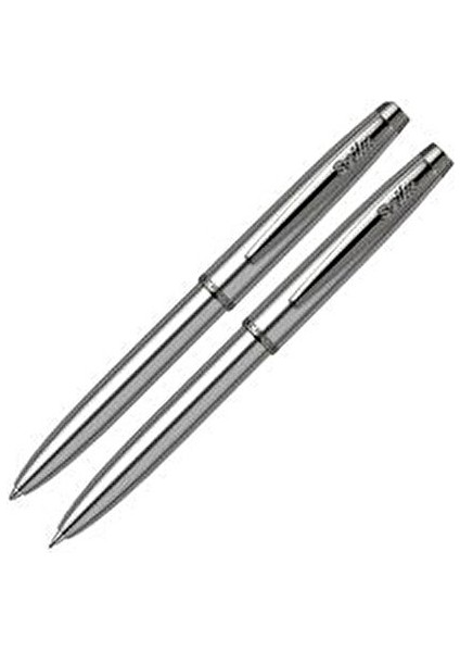 108M Prestige Paslanmaz Çelik Tükenmez Kalem 0.5mm Krom Renkli Modern Tasarım