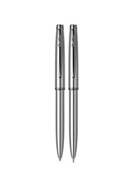 108M Prestige Paslanmaz Çelik Tükenmez Kalem 0.5mm Krom Renkli Modern Tasarım
