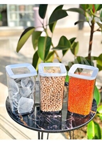 Vakumlu Saklama Kabı 12 Li Süper Set 1200 ml Kristal Mika ve Silikon Kapaklı