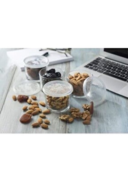 Kapaklı Cam Saklama Kabı 6'lı Set Sızdırmaz Tasarım 220 cc Çok Amaçlı Kullanım modelleri