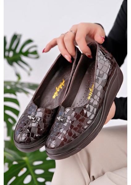 Kadın Hakiki Deri Kahve Comfort Ayakkabı