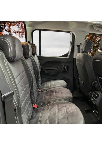 K-Design Cıtroen Berlingo Araca Özel Oto Koltuk Kılıfı - Taytüyü ve Deri