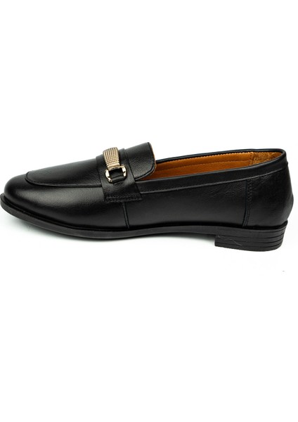 1865 Siyah Deri Kollej Günlük Kadın Ayakkabı modelleri