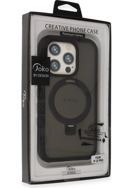 Bfs iPhone 15 Pro Zorda Airbag Magsafe Standlı Kapak - Lacivert fırsatları