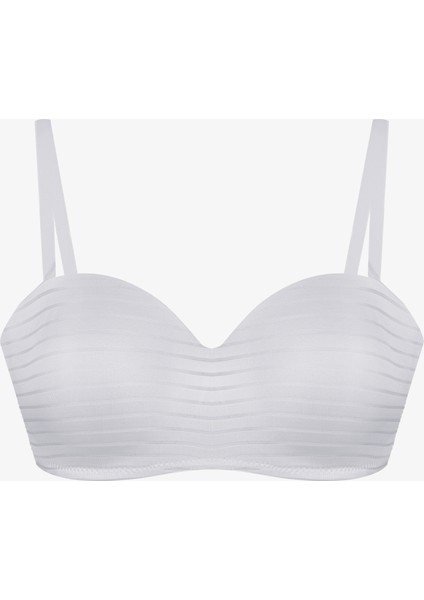 Kadın Dolgusuz Transparan Çizgili Toparlayıcı Straplez Sütyen fırsatları