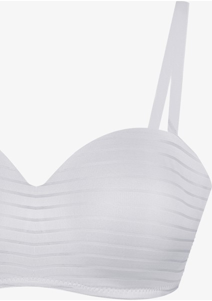 Kadın Dolgusuz Transparan Çizgili Toparlayıcı Straplez Sütyen indirimleri