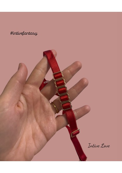 Intive Yanları Metal Aksesuarlı Ayarlanabilir Ip G-String (Kırmızı/siyah) fırsatları