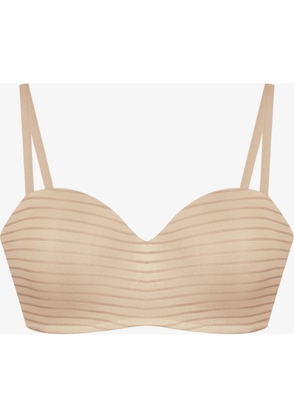 Kadın Dolgusuz Transparan Çizgili Toparlayıcı Straplez Sütyen fırsatları
