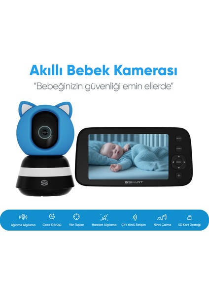 Akıllı Bebek Kamerası, Ağlama ve Hareket Algılama, Çift Yönlü Sesli Iletişim fiyatları