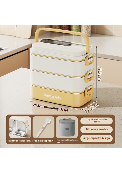Paslanmaz Çelik Iç Bölmeli Öğrenci Yalıtımlı Yemek Kutusu (Yurt Dışından)