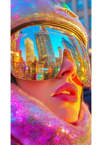 Gözlüklü Kadın Portre Ev Duvar Salon Güzellik Salonu Ofis Dükkan Dekarasyon Kanvas Tablo fiyatları