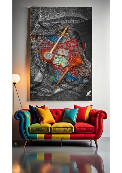 Hippi Anadolu V1 Ev Duvar Salon Güzellik Salonu Ofis Dükkan Dekarasyon Kanvas Tablo