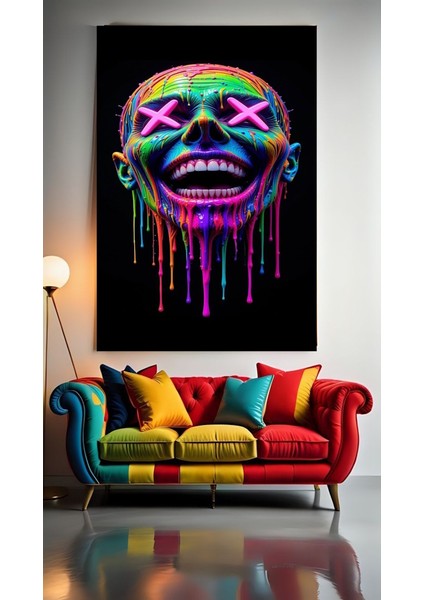 Tribal Yüz V1 Ev Duvar Salon Güzellik Salonu Ofis Dükkan Dekarasyon Kanvas Tablo