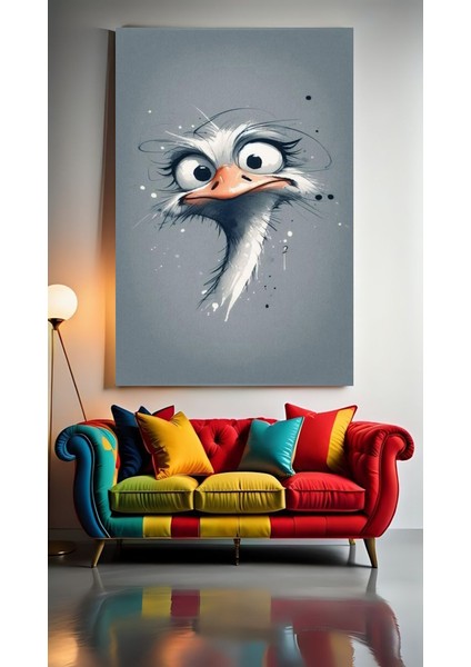 Çocuk Odası Kreş Ördek Kafası Ev Duvar Salon Güzellik Salonu Ofis Dükkan Dekarasyon Kanvas Tablo