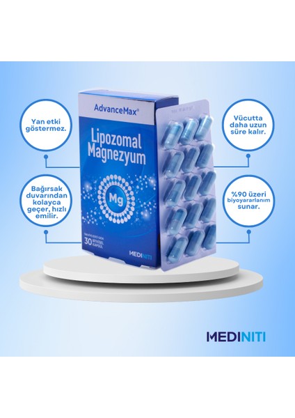 Mediniti Advancemax Lipozomal Magnezyum 30 Kapsül 8684375607501 fiyatları