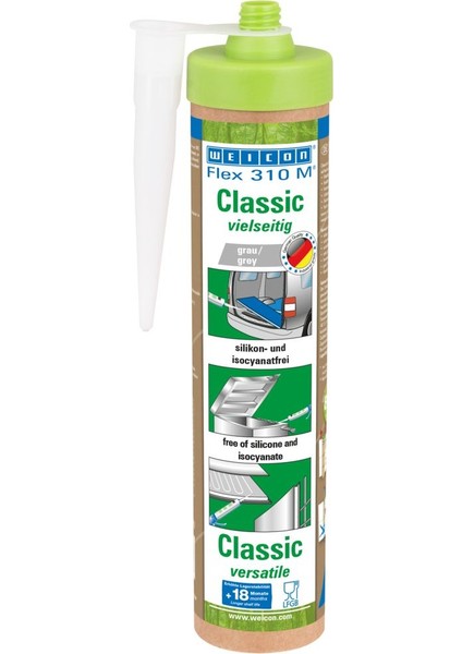 Weicon Green Tube Flex 310 M® Klasik Ms-Polimer Bazlı Elastik Yapıştırıcı, 280 Ml, Gri