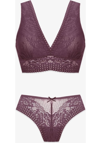 Kadın Kalın Askılı Dantelli Büstiyer Takım