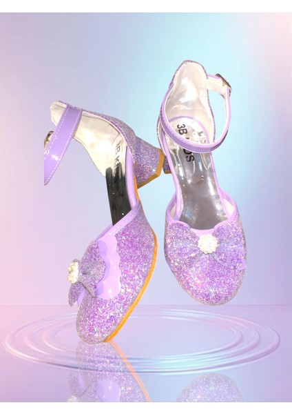 Işıklı Rapunzel Kostüm Elbise Pembe Rapunzel Bubble Saç Taç Eldiven Mor Topuklu Ayakkabı Parti