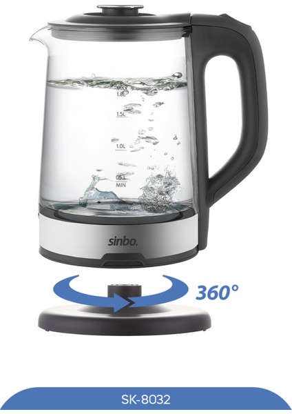 Cam Kettle Siyah 8032, Şık ve Kullanışlı Mutfak Gereci fırsatları