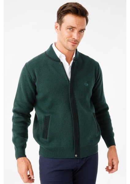 Erkek Pike Dokuma Fermuarlı Cepli Triko Mont Yeşil fiyatları
