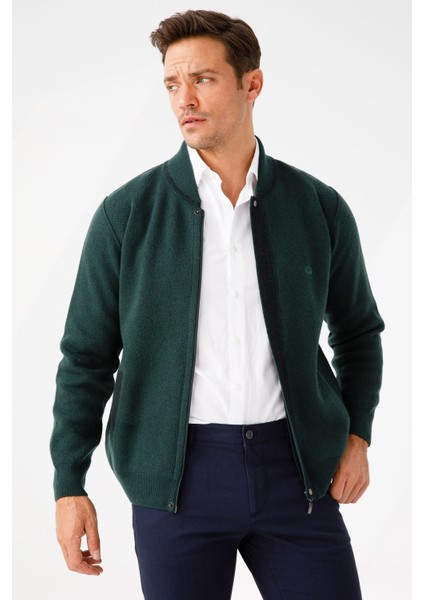 Erkek Pike Dokuma Fermuarlı Cepli Triko Mont Yeşil fırsatları