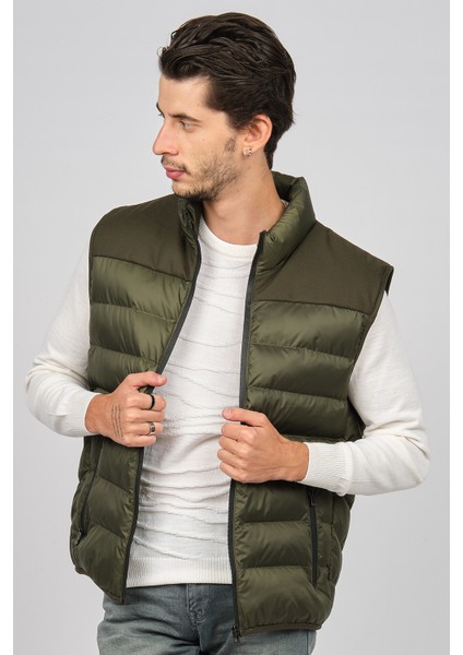 Erkek Kapitone Şişme Yelek 02421493 Haki modelleri