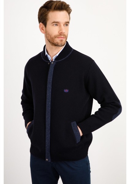 Erkek Pike Dokuma Fermuarlı Cepli Triko Mont Koyu Lacivert fırsatları