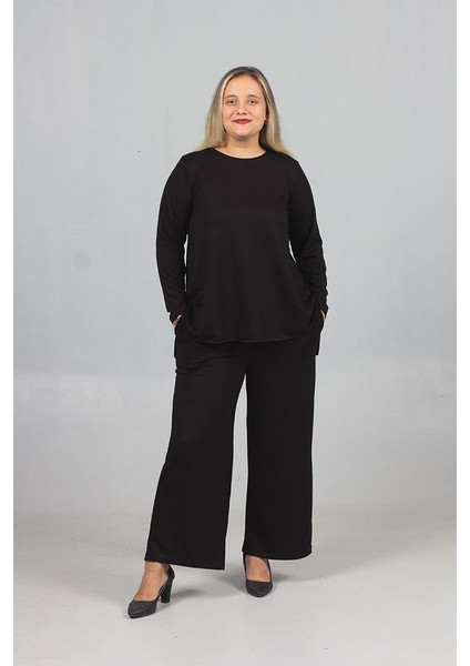 Günlük Şıklık: Siyah Arka Uzun Penye Takım - Likralı 2 Iplik Kumaş Kalitesi