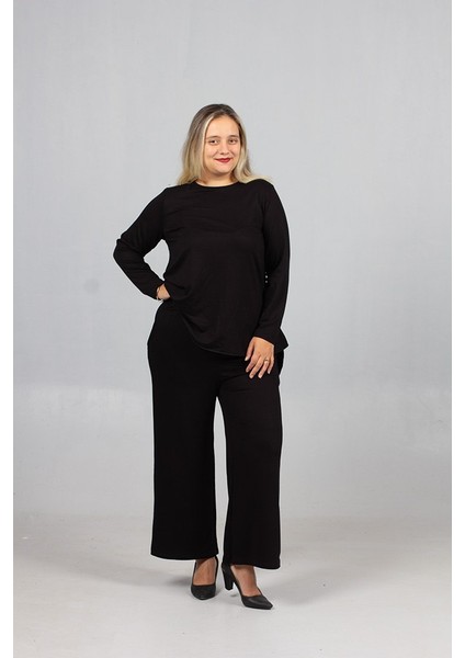 Günlük Şıklık: Siyah Arka Uzun Penye Takım - Likralı 2 Iplik Kumaş Kalitesi modelleri